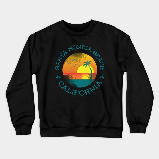 Santa Monica Beach California shirt Crewneck Sweatshirt by ICONZ80